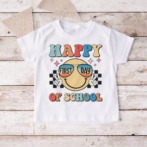 Happy First Day Of School Groovy Teachers Kids Back To School T Shirt 4 3