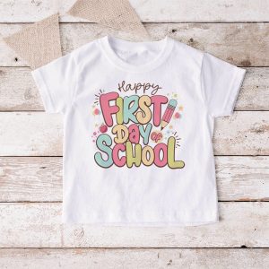 Happy First Day Of School Groovy Teachers Kids Back To School T Shirt 4 4