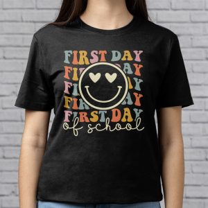 Happy First Day Of School Groovy Teachers Kids Back To School T Shirt 5