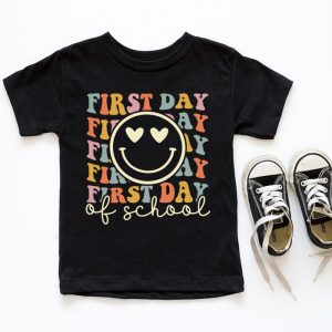 Happy First Day Of School Groovy Teachers Kids Back To School T Shirt 6