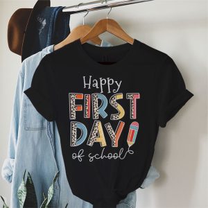 Happy First Day Of School Leopard Back To School Teacher T Shirt 2 8