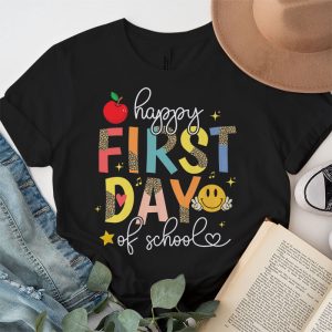 Happy First Day Of School Leopard Back To School Teacher T Shirt 3 9