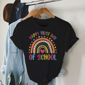 Happy First Day of School Rainbow Teacher Back To School Kid T-Shirt 1