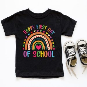 Happy First Day of School Rainbow Teacher Back To School Kid T Shirt 1 4