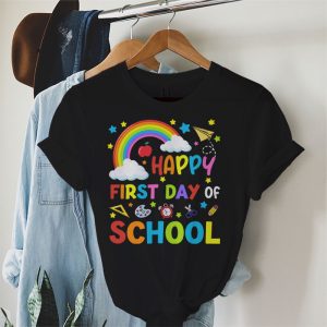 Happy First Day of School Rainbow Teacher Back To School Kid T-Shirt 2
