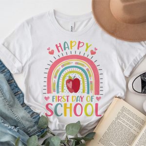 Happy First Day of School Rainbow Teacher Back To School Kid T Shirt 3 3