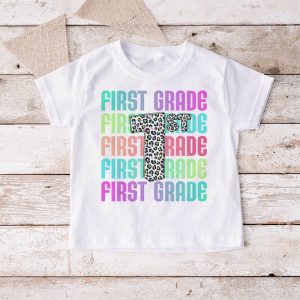 Hello 1st Grade Leopard Back To School Teacher Student Kids T Shirt 4 1