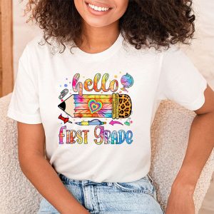 Hello First Grade Back To School Outfit Ideas Leopard Pencil T-Shirt 2