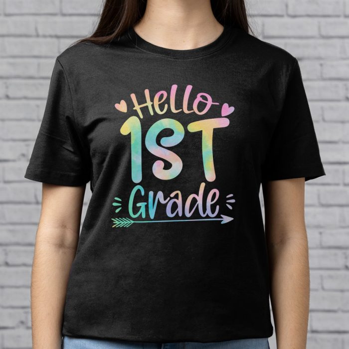 Hello 1st Grade Teachers Students Tie Dye Back To School T Shirt 9