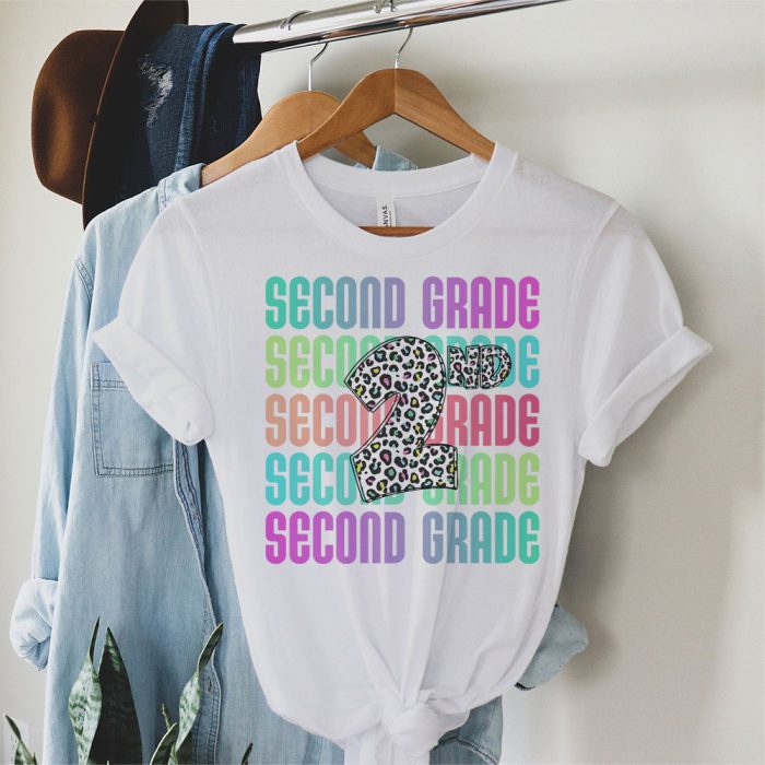 Hello 2nd Grade Leopard Back To School Teacher Student Kids T Shirt 1 1