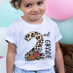 Hello 2nd Grade Leopard Back To School Teacher Student Kids T Shirt 2