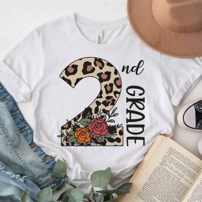 Hello 2nd Grade Leopard Back To School Teacher Student Kids T Shirt 3