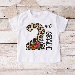 Hello 2nd Grade Leopard Back To School Teacher Student Kids T Shirt 4