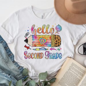 Hello 2nd Grade Leopard Pencil Tie Dye Funny Back To School T Shirt 5 1