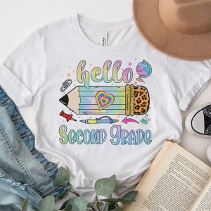 Hello 2nd Grade Leopard Pencil Tie Dye Funny Back To School T Shirt 5