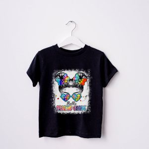 Hello 2nd Grade Messy Hair Bun Girl Back To School First Day T Shirt a 4