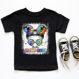 Hello 2nd Grade Messy Hair Bun Girl Back To School First Day T Shirt a 6