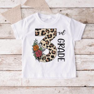 Hello 3rd Grade Leopard Back To School Teacher Student Kids T Shirt 4