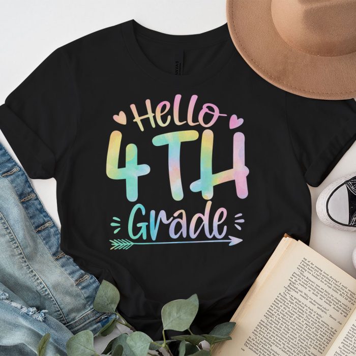 Hello 4th Grade Teachers Students Tie Dye Back To School T Shirt 7