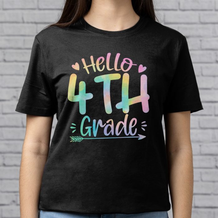 Hello 4th Grade Teachers Students Tie Dye Back To School T Shirt 9