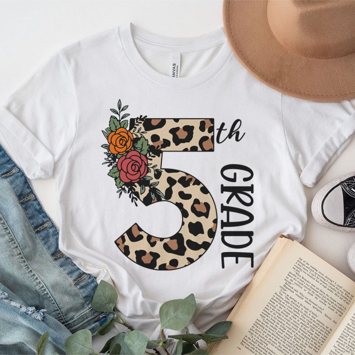 Hello 5th Grade Leopard Back To School Teacher Student Kids T Shirt 3