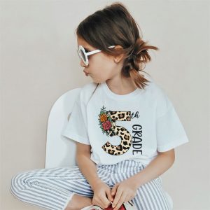 Leopard First Day Of School Outfits 5th Grade Back To School T-Shirt 1