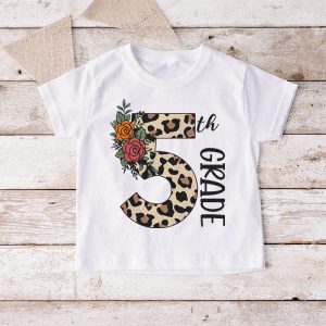 Hello 5th Grade Leopard Back To School Teacher Student Kids T Shirt 4