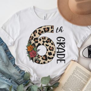 Hello 6th Grade Leopard Back To School Teacher Student Kids T Shirt 3