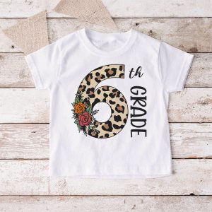 Hello 6th Grade Leopard Back To School Teacher Student Kids T Shirt 4