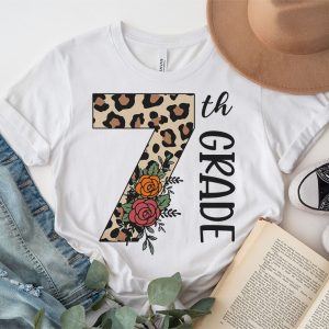 Hello 7th Grade Leopard Back To School Teacher Student Kids T Shirt 3