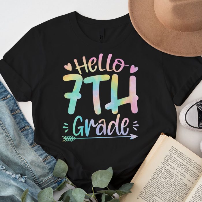 Hello 7th Grade Teachers Students Tie Dye Back To School T Shirt 7