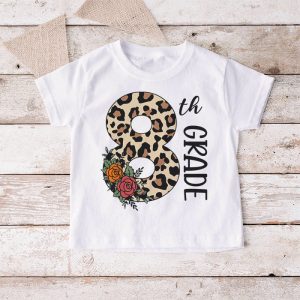 Hello 8th Grade Leopard Back To School Teacher Student Kids T Shirt 4