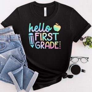 Hello First Grade Tie Dye Teachers Kids Back to School T Shirt c 1