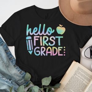 Hello First Grade Tie Dye Teachers Kids Back to School T Shirt c 6