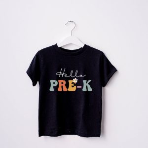 Hello Pre-K Back To School Special Groovy Teacher Student T-Shirt 1 2 Hello Kindergarten Back To School Groovy Teacher Student T Shirt 1 2 2