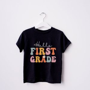 Hello 1st Grade Back To School Special Groovy Teacher Student T-Shirt 1 2 Hello Kindergarten Back To School Groovy Teacher Student T Shirt 1 3 2