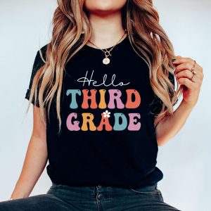 Hello 3rd Grade Back To School Special Groovy Teacher Student T-Shirt 1 3 Hello Kindergarten Back To School Groovy Teacher Student T Shirt 1 5 3