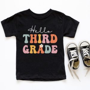 Hello 3rd Grade Back To School Special Groovy Teacher Student T-Shirt 1 4 Hello Kindergarten Back To School Groovy Teacher Student T Shirt 1 5 4
