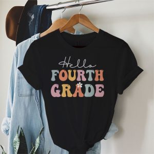 Hello Kindergarten Back To School Groovy Teacher Student T-Shirt 1-6