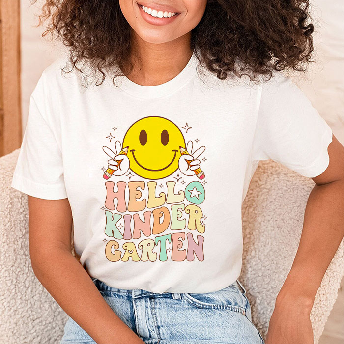 Hello-Kindergarten-Back-To-School-Groovy-Teacher-Student-T-Shirt-2-1 Hello Kindergarten Back To School Groovy Teacher Student T-Shirt 2-1