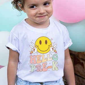 Hello Pre-K Back To School Special Groovy Teacher Student T-Shirt 2 2 Hello Kindergarten Back To School Groovy Teacher Student T Shirt 2 2 2