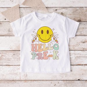 Hello Pre-K Back To School Special Groovy Teacher Student T-Shirt 2 4 Hello Kindergarten Back To School Groovy Teacher Student T Shirt 2 2 4
