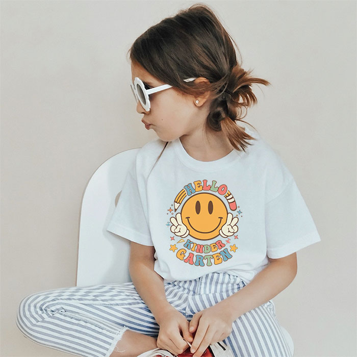 Hello-Kindergarten-Back-To-School-Groovy-Teacher-Student-T-Shirt-3-2 Hello Kindergarten Back To School Groovy Teacher Student T-Shirt 3-2