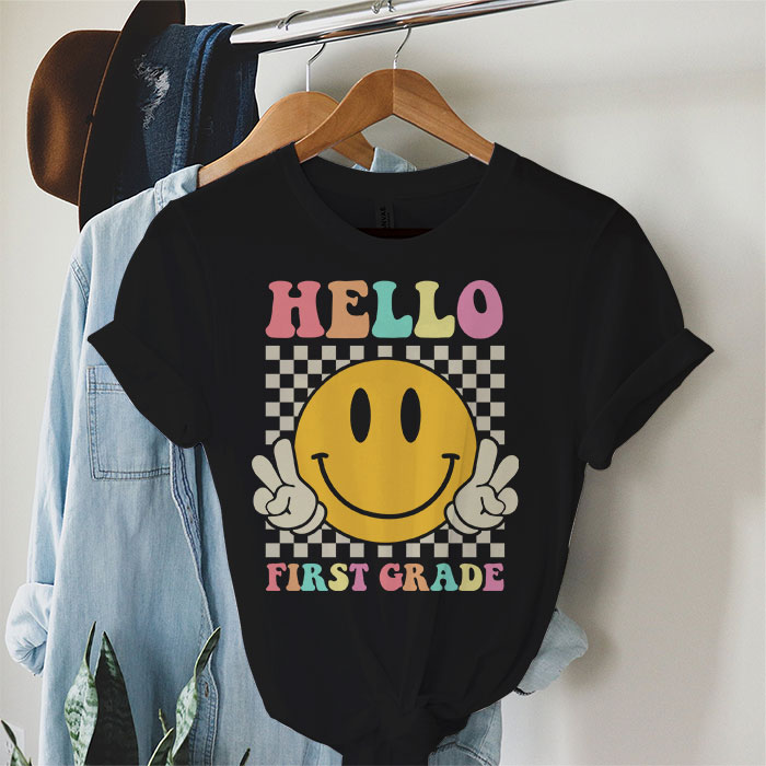 Hello-Kindergarten-Back-To-School-Groovy-Teacher-Student-T-Shirt-4-3-2 Hello Kindergarten Back To School Groovy Teacher Student T Shirt 4 3 2