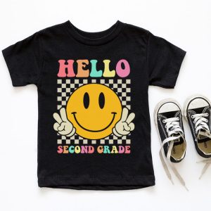 Hello 2nd Grade Back To School Special Groovy Teacher Student T-Shirt 4 4 Hello Kindergarten Back To School Groovy Teacher Student T Shirt 4 4 4