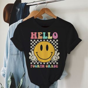 Hello 4th Grade Back To School Special Groovy Teacher Student T-Shirt 4 2 Hello Kindergarten Back To School Groovy Teacher Student T Shirt 4 6 2