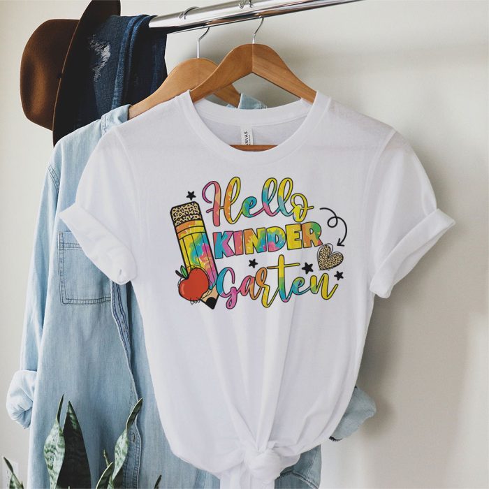 Hello Kindergarten Grade Teachers Students Tie Dye Back To School T Shirt 1 3