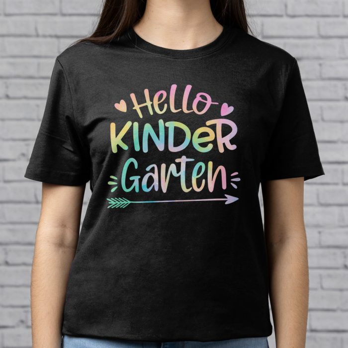 Hello Kindergarten Grade Teachers Students Tie Dye Back To School T Shirt 9