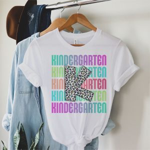 Hello Kindergarten Leopard Back To School Teacher Student Kids T Shirt 1 1