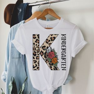 Hello Kindergarten Leopard Back To School Teacher Student Kids T Shirt 1